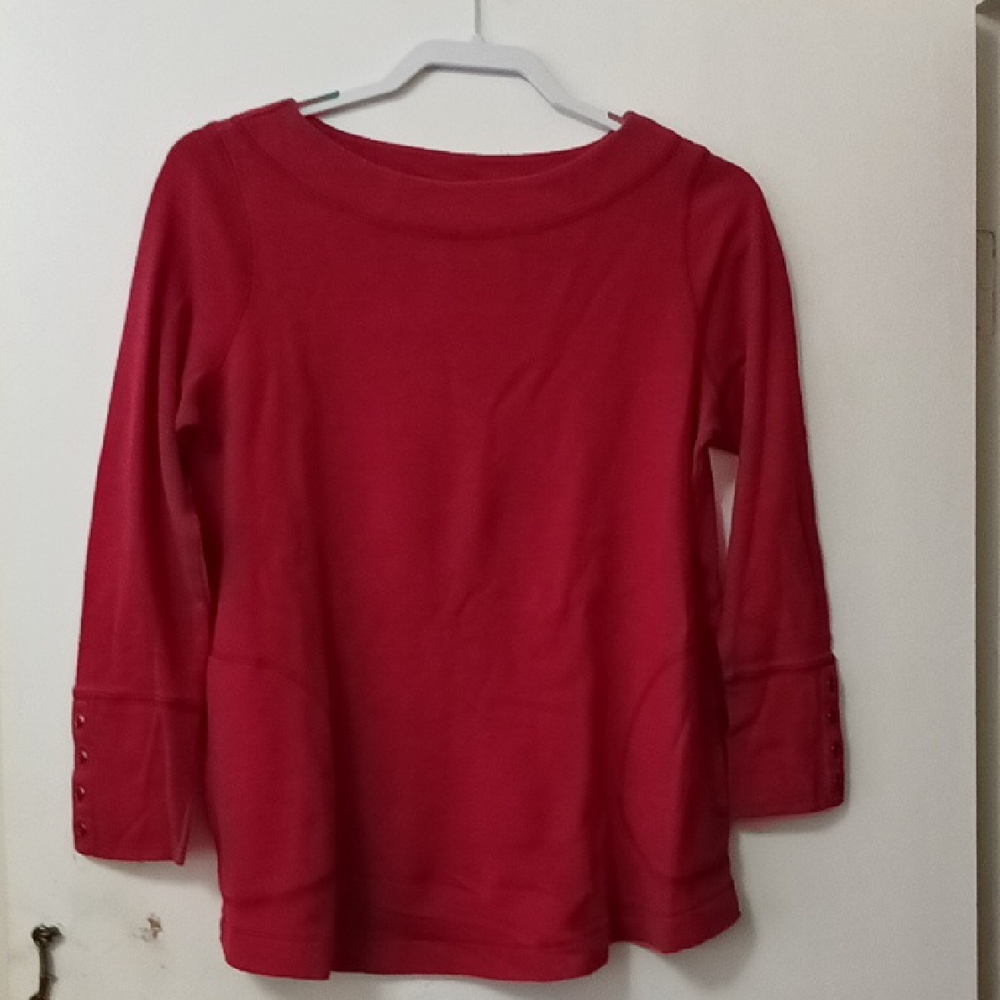 J. Jill Women's Red Long Sleeve Top